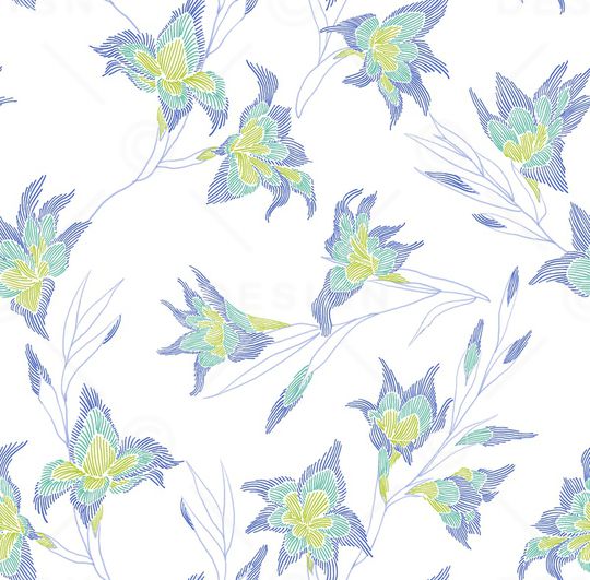 手绘花卉印花华亿平台图片