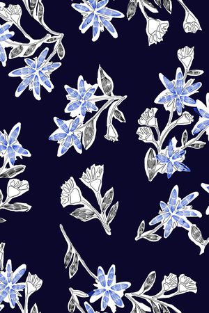 手绘花卉印花华亿平台图片