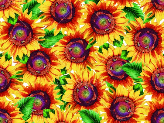 向日葵印花华亿平台图片