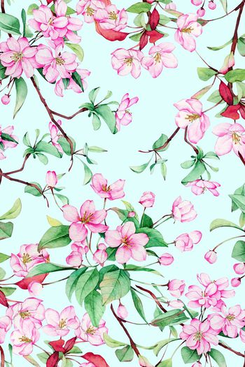 1068021-桃花手绘水彩