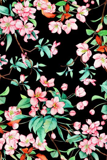 1068031-桃花手绘水彩