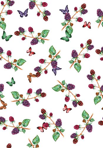 清爽底花卉印花华亿平台图片