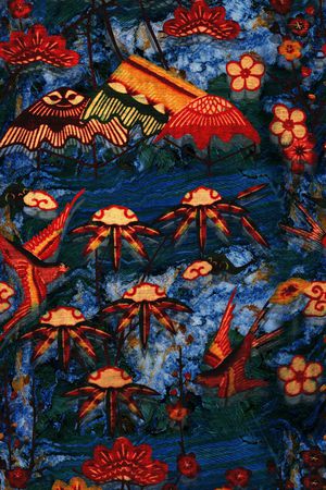 抽象花卉印花华亿平台图片