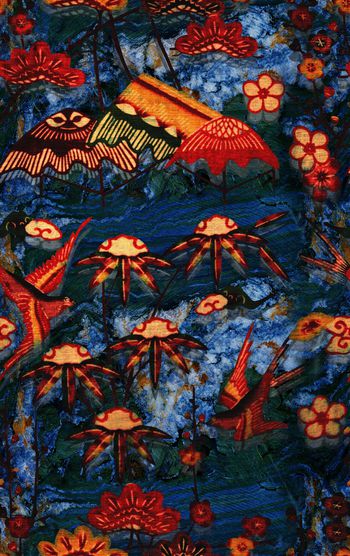 抽象花卉印花华亿平台图片