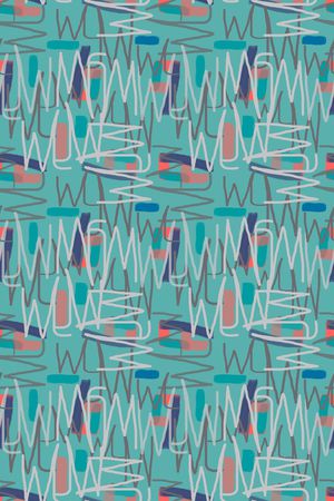 手绘线条笔触印花华亿平台图片