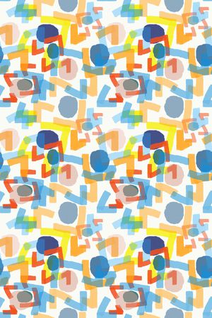 手绘线条笔触印花华亿平台图片