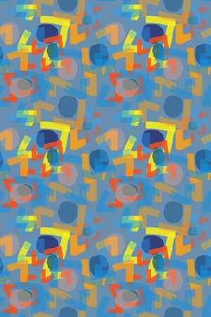 手绘线条笔触印花华亿平台图片