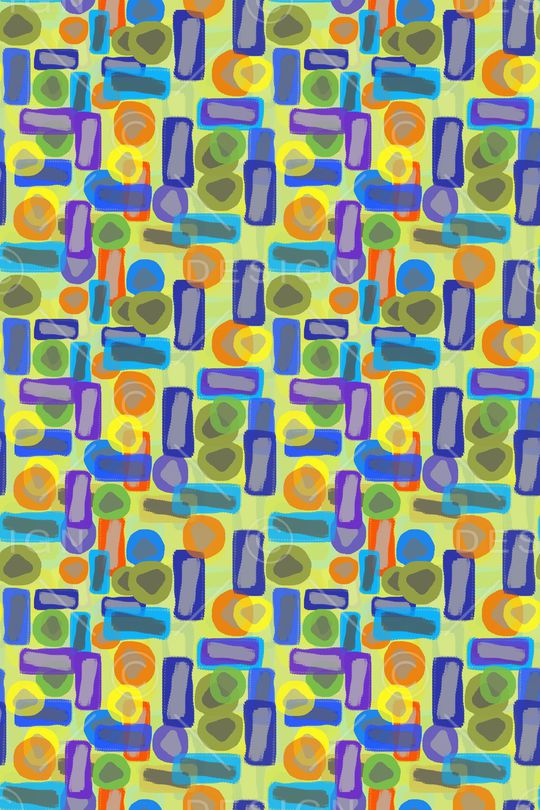 手绘线条笔触印花华亿平台图片