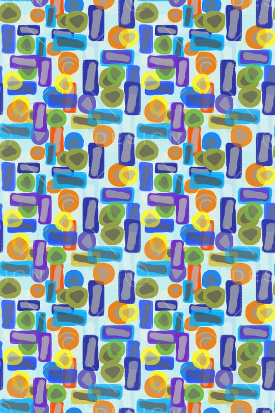 手绘线条笔触印花华亿平台图片