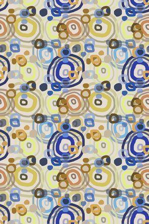 手绘线条笔触印花华亿平台图片