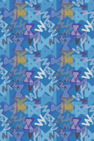 手绘线条笔触印花华亿平台图片