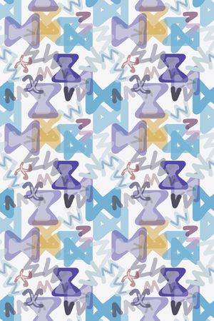 手绘线条笔触印花华亿平台图片