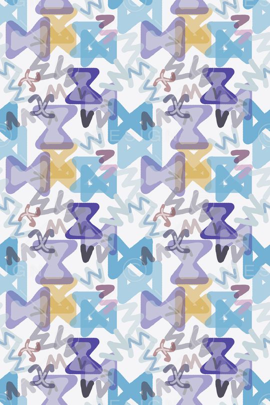 手绘线条笔触印花华亿平台图片