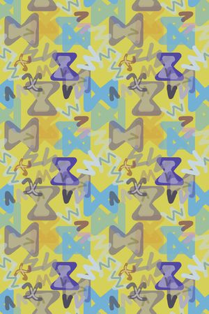 手绘线条笔触印花华亿平台图片