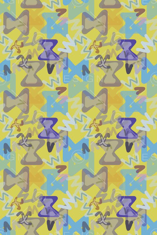 手绘线条笔触印花华亿平台图片