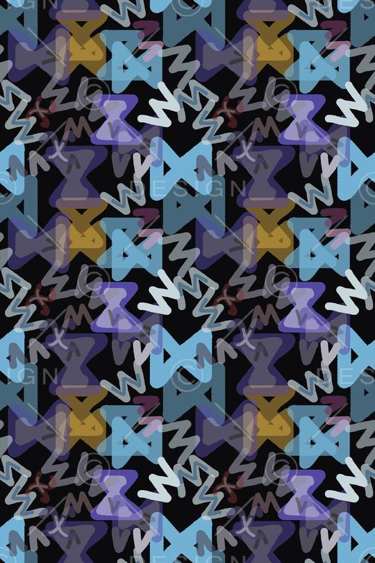 手绘线条笔触印花华亿平台图片