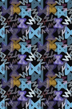 手绘线条笔触印花华亿平台图片