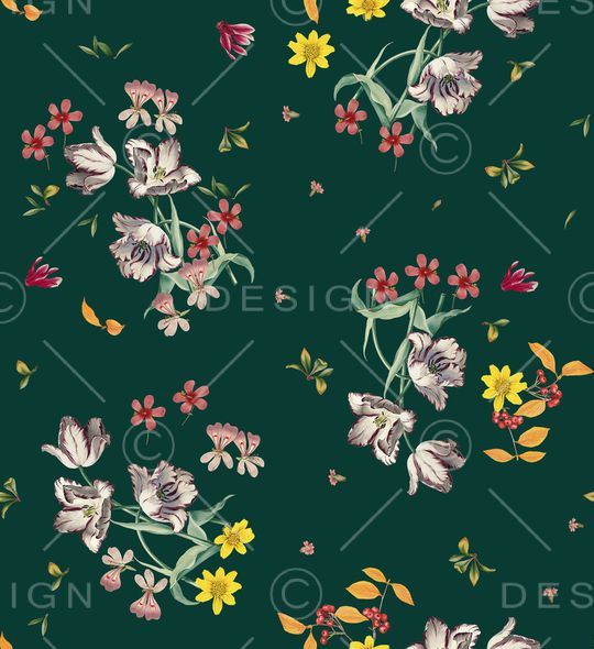 花卉印花华亿平台图片