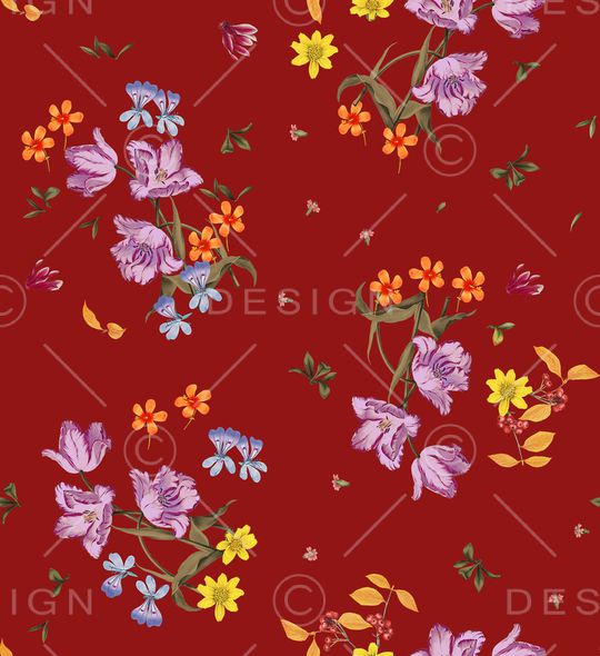 花卉印花华亿平台图片