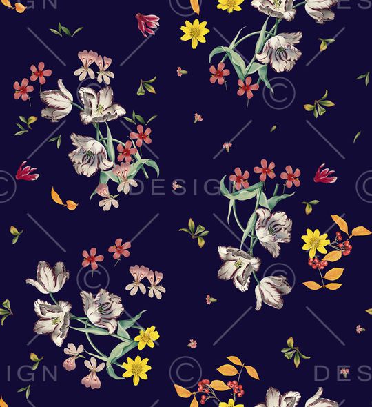 花卉印花华亿平台图片