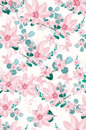 手绘花卉印花华亿平台图片