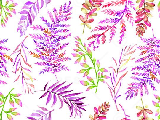 手绘树叶印花华亿平台图片