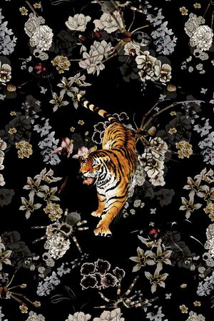 动物花卉印花华亿平台图片