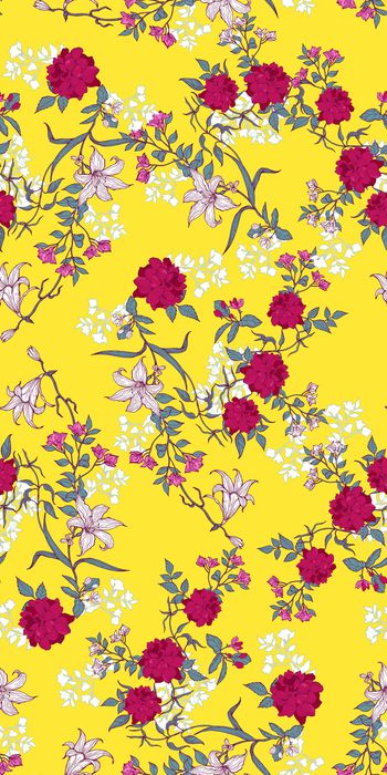 手绘花卉印花华亿平台图片