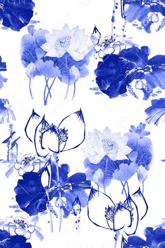 水墨风印花华亿平台图片