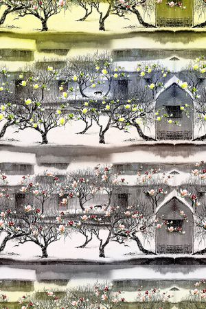 玉兰花印花华亿平台图片