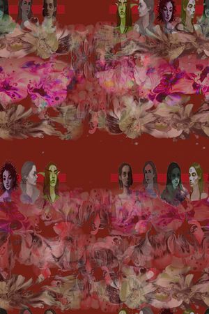 手绘花卉印花华亿平台图片