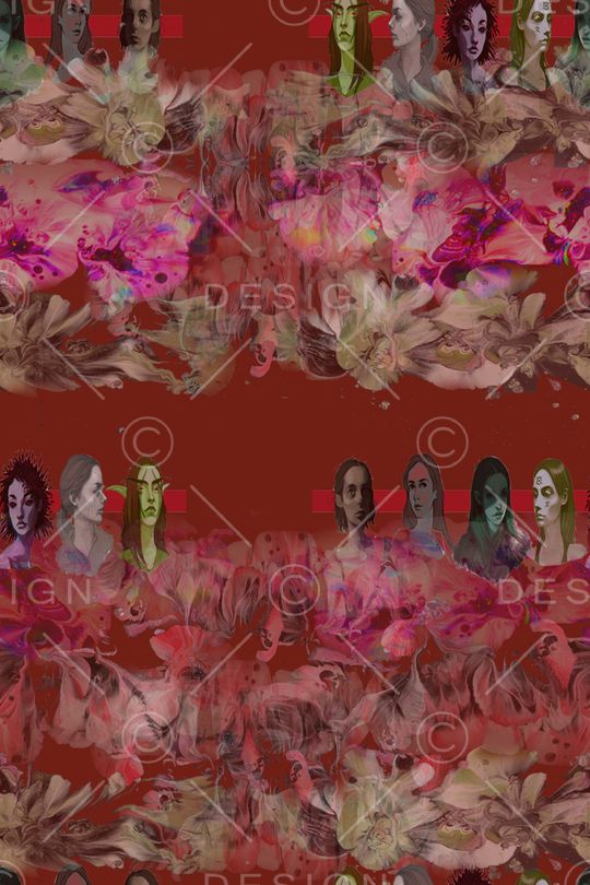 手绘花卉印花华亿平台图片