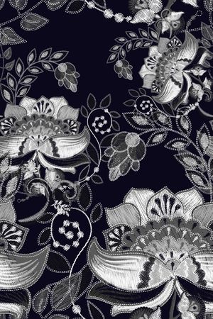 线条花卉印花华亿平台图片