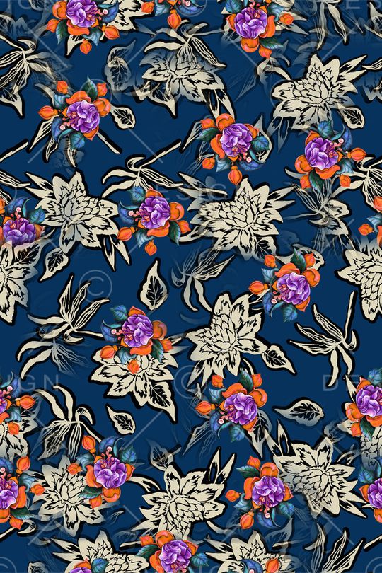 花卉印花华亿平台图片