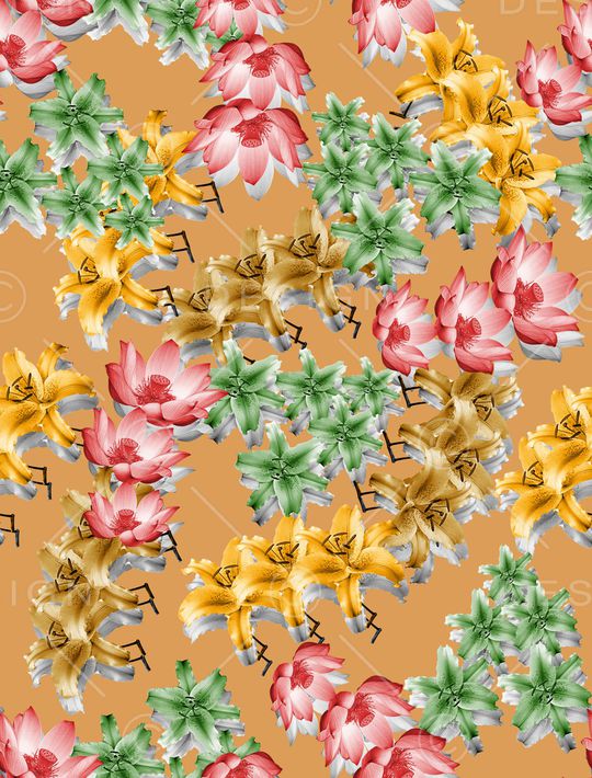 花卉印花华亿平台图片