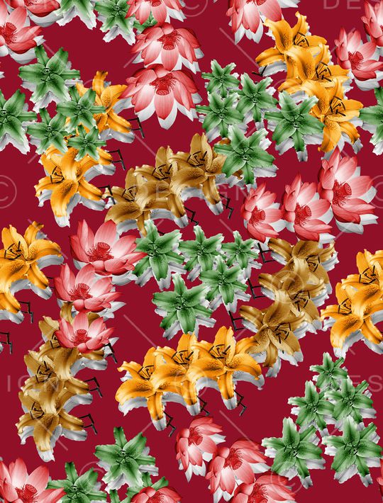 花卉印花华亿平台图片