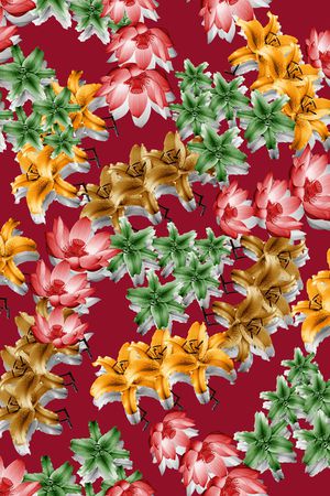 花卉印花华亿平台图片