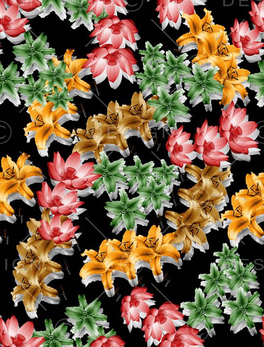 花卉印花华亿平台图片