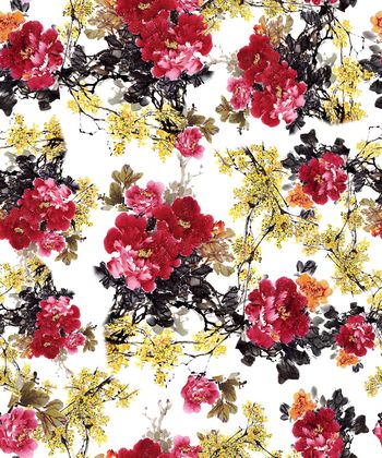 牡丹印花华亿平台图片