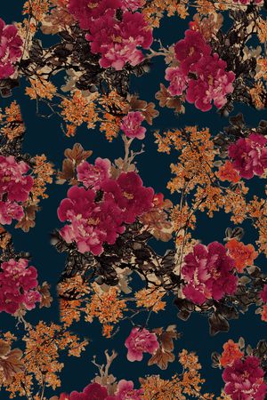 牡丹印花华亿平台图片