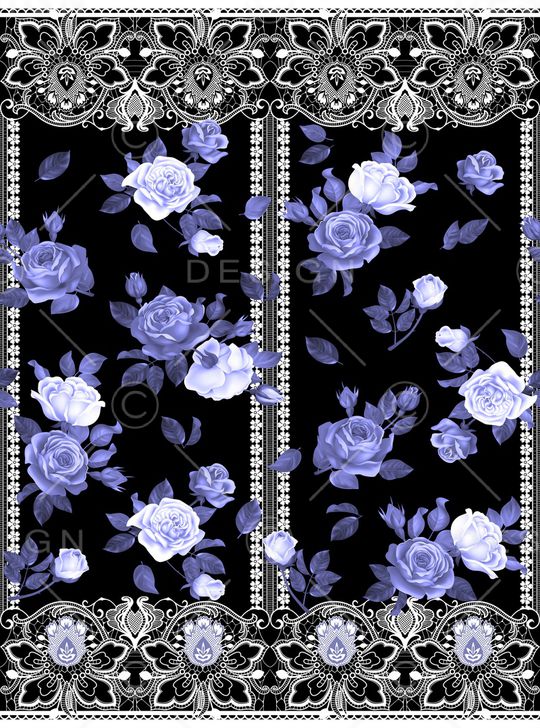 手绘玫瑰印花华亿平台图片