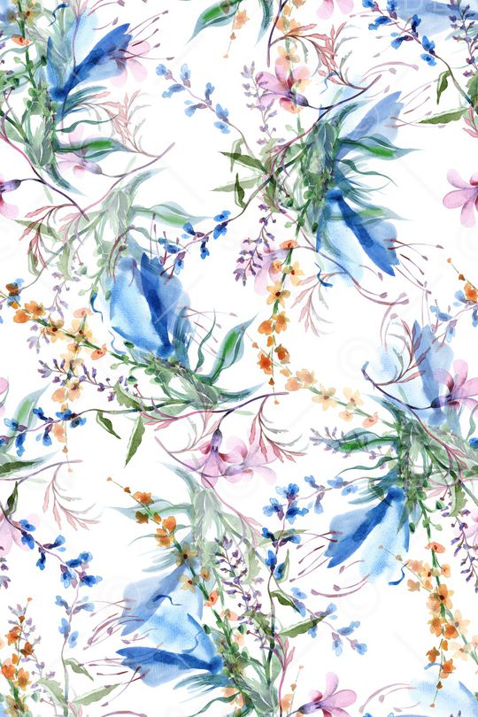 手绘花卉印花华亿平台图片