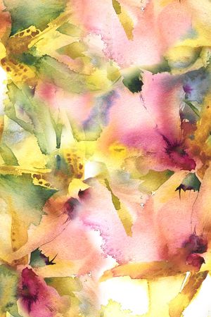 水彩花卉印花华亿平台图片