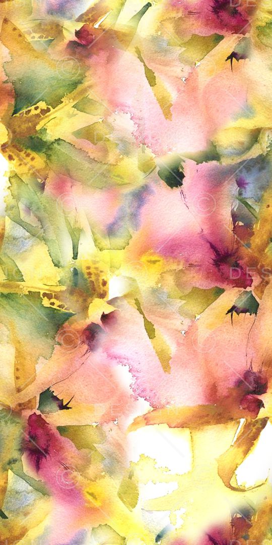 水彩花卉印花华亿平台图片