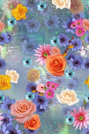 花卉印花华亿平台图片