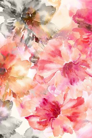 手绘花卉印花华亿平台图片