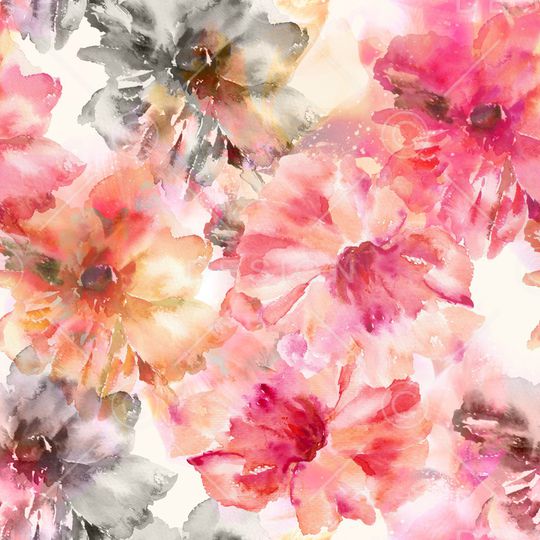 手绘花卉印花华亿平台图片