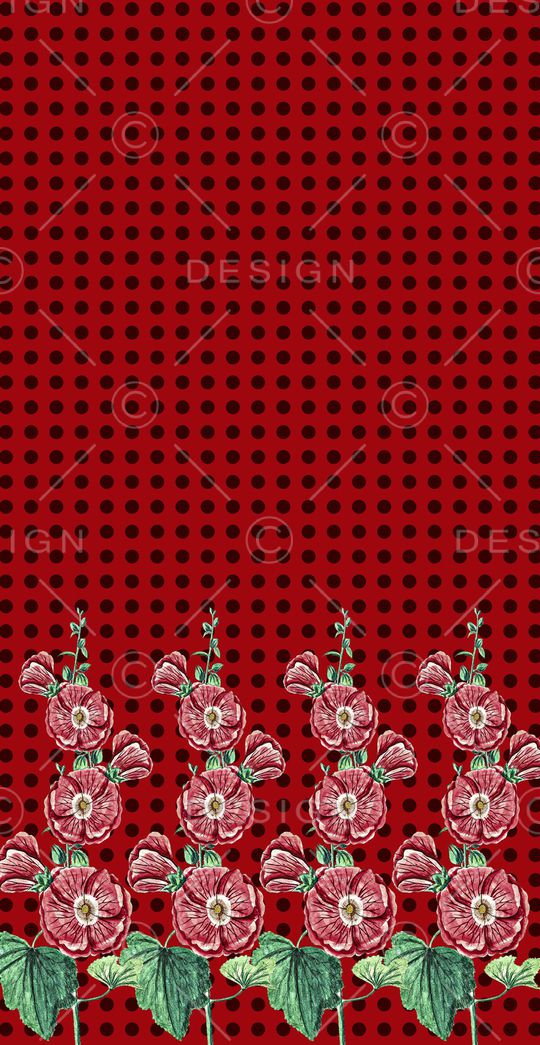 手绘花卉印花华亿平台图片