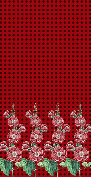 手绘花卉印花华亿平台图片