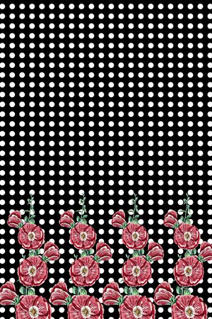 手绘花卉印花华亿平台图片